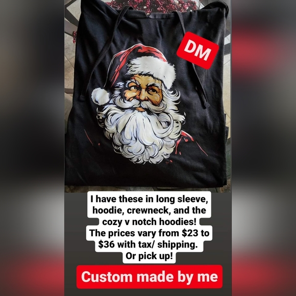 District Threads black long sleeve tee with hood - Picture 1 of 5